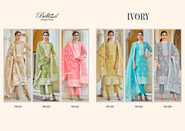 Belliza Ivory Exclusive Cotton Designer Dress Material Collection